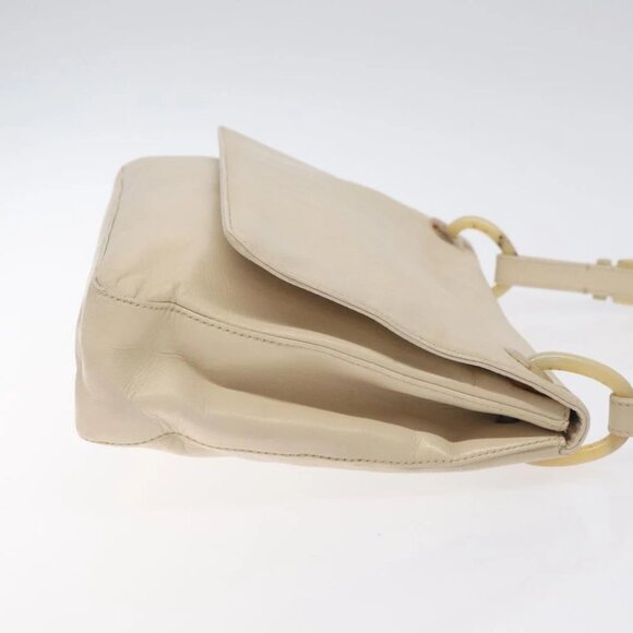 PRADA Shoulder Bag Leather Beige Auth - Picture 7 of 15